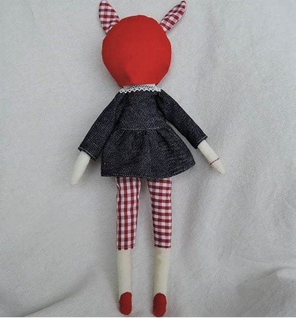 レッド帽doll・デニムチュニック・レッドギンガムチェックボトム 6枚目の画像