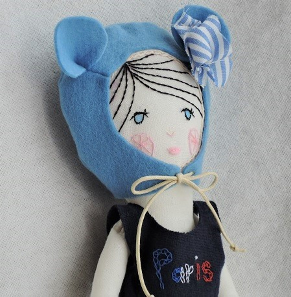 ブルー帽doll・トリコロール刺繍カットソー＆ブルマハーフパンツ 2枚目の画像