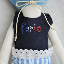 ブルー帽doll・トリコロール刺繍カットソー＆ブルマハーフパンツ 3枚目の画像