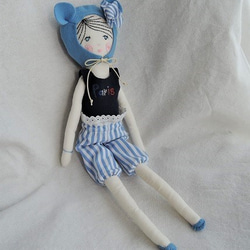 ブルー帽doll・トリコロール刺繍カットソー＆ブルマハーフパンツ 5枚目の画像