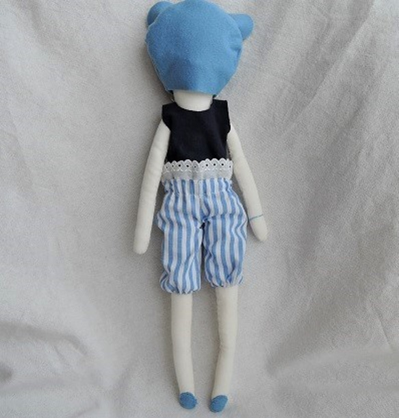 ブルー帽doll・トリコロール刺繍カットソー＆ブルマハーフパンツ 7枚目の画像