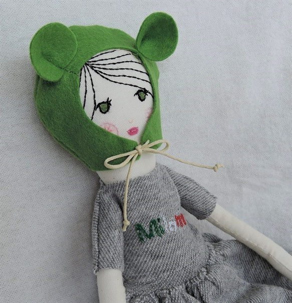 グリーン帽doll・トリコロール刺繍＆マキシスカート 5枚目の画像