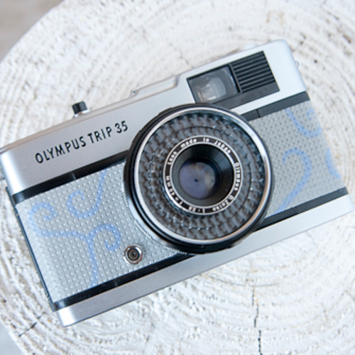 OLYMPUS TRIP 35 デニムカスタム Macha Cameras - まちゃカメラズ - | \ 大人気のデニムブルー