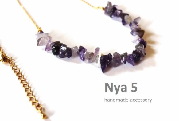 STONE necklace amethyst 3枚目の画像