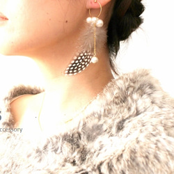 【受注製作】Plume　dot  Pierce／earrings 1枚目の画像