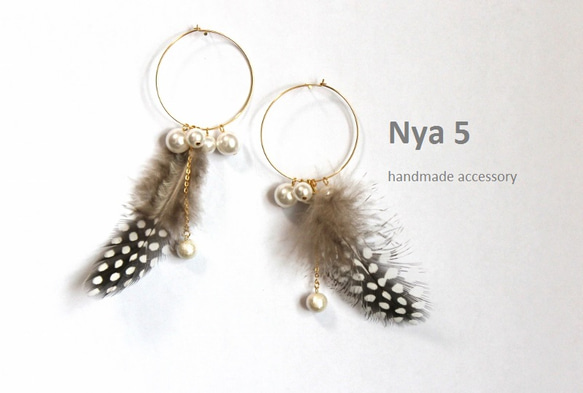 【受注製作】Plume　dot  Pierce／earrings 2枚目の画像