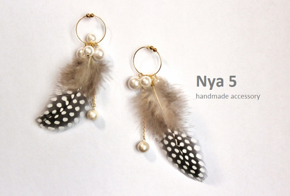 【受注製作】Plume　dot  Pierce／earrings 3枚目の画像