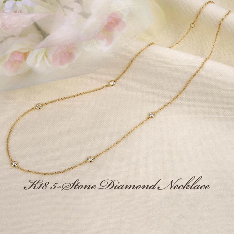 【newデザイン】モアサナイト  ネックレス　 k18YG