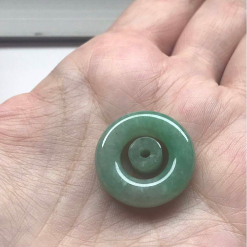 お買得】無樹脂含浸、無着色 天然 緑色 ヒスイ ルース $ ペンダント 