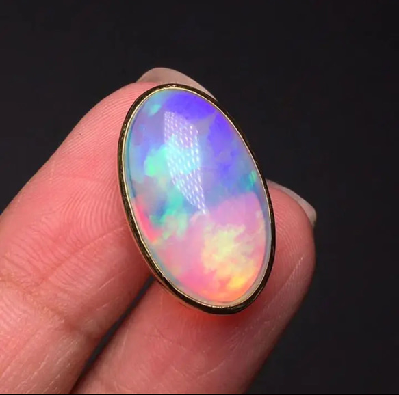 高級】オパール ペンダントトップ 6.2ct K18 $ ネックレス・ペンダント 