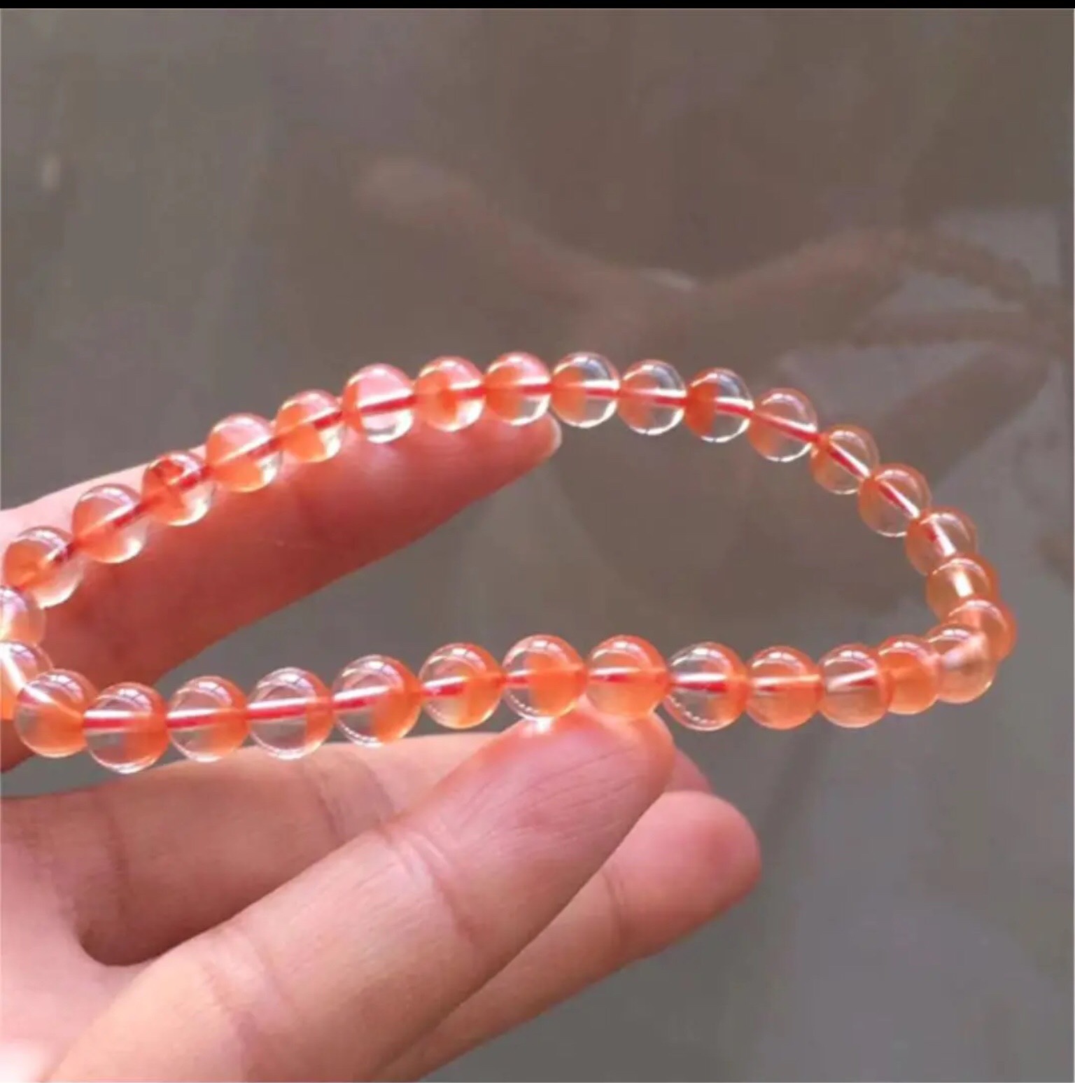 高級】レッド ラビットヘアールチルクォーツ ブレスレット 6.3mm