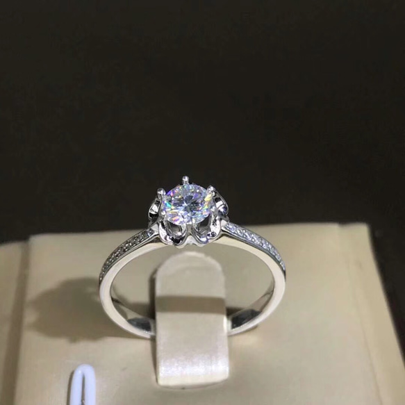 0.5カラット】輝くモアサナイト ダイヤモンド リング 指輪・リング  