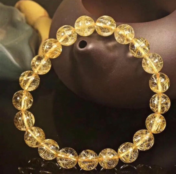 ⭐︎【天然】ゴールドルチルクオーツ ブレスレット 9.5mm 