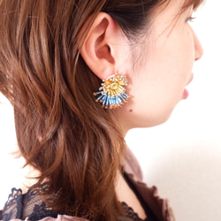 【おしべとめしべ】　マスクに負けない存在感　ビーズ刺繍　ピアスイヤリング 9枚目の画像