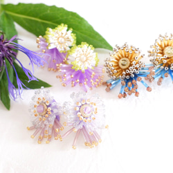 【おしべとめしべ】　マスクに負けない存在感　ビーズ刺繍　ピアスイヤリング 10枚目の画像