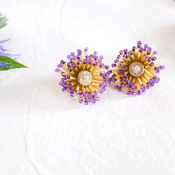 【おしべとめしべ】マスクに負けない存在感　キラキラビービーズ刺繍　２７㎜大サイズ 1枚目の画像