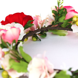 【T様専用】赤いアネモネの花冠・ブートニア・リストレット３点セット 4枚目の画像