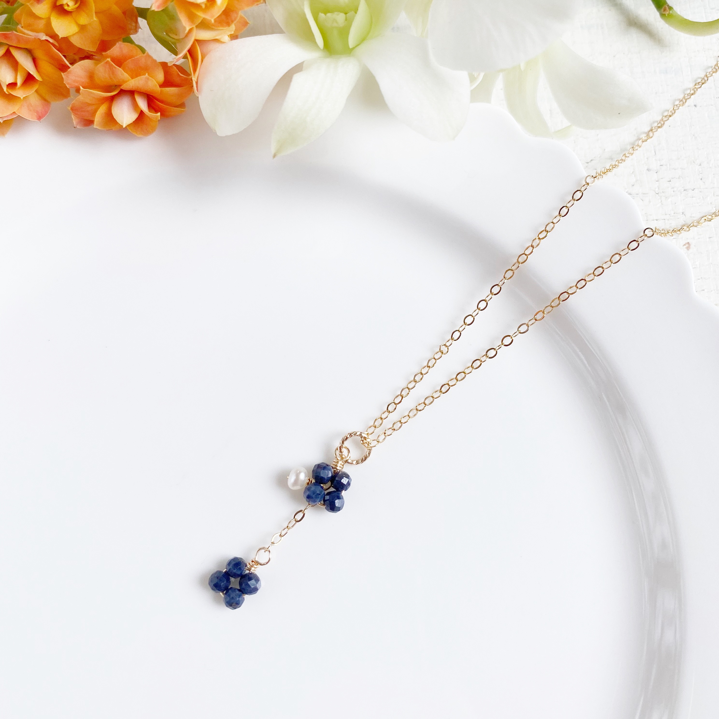 カランコエ 14KGF サファイア ネックレス