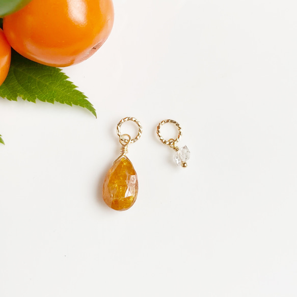 505/14kgfオレンジ＆ブルーカイヤナイトのチャーム