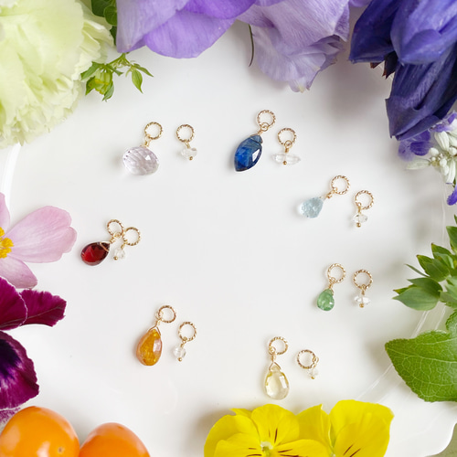 505/14kgfオレンジ＆ブルーカイヤナイトのチャーム