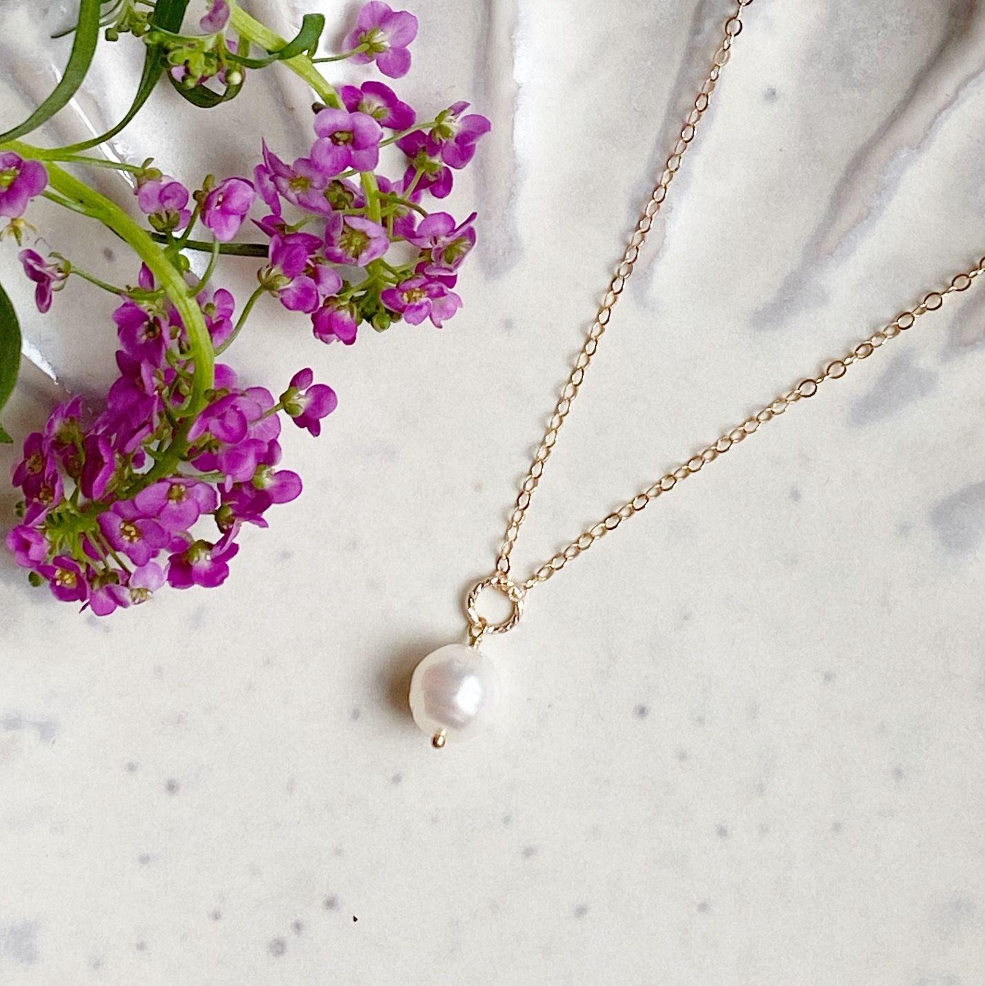 14KGF 白蝶貝真珠 ネックレス