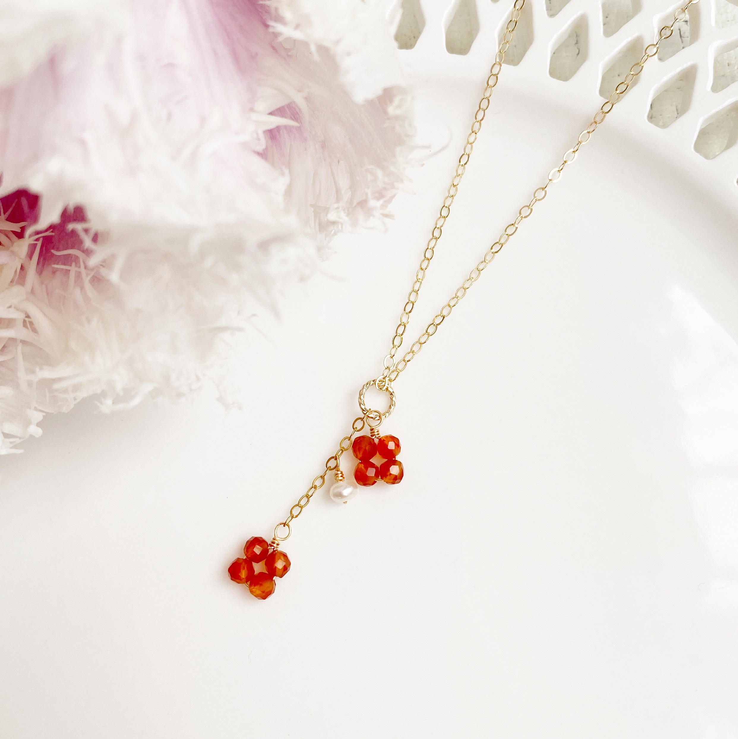 カランコエ 14KGF カーネリアン ネックレス 4,150円