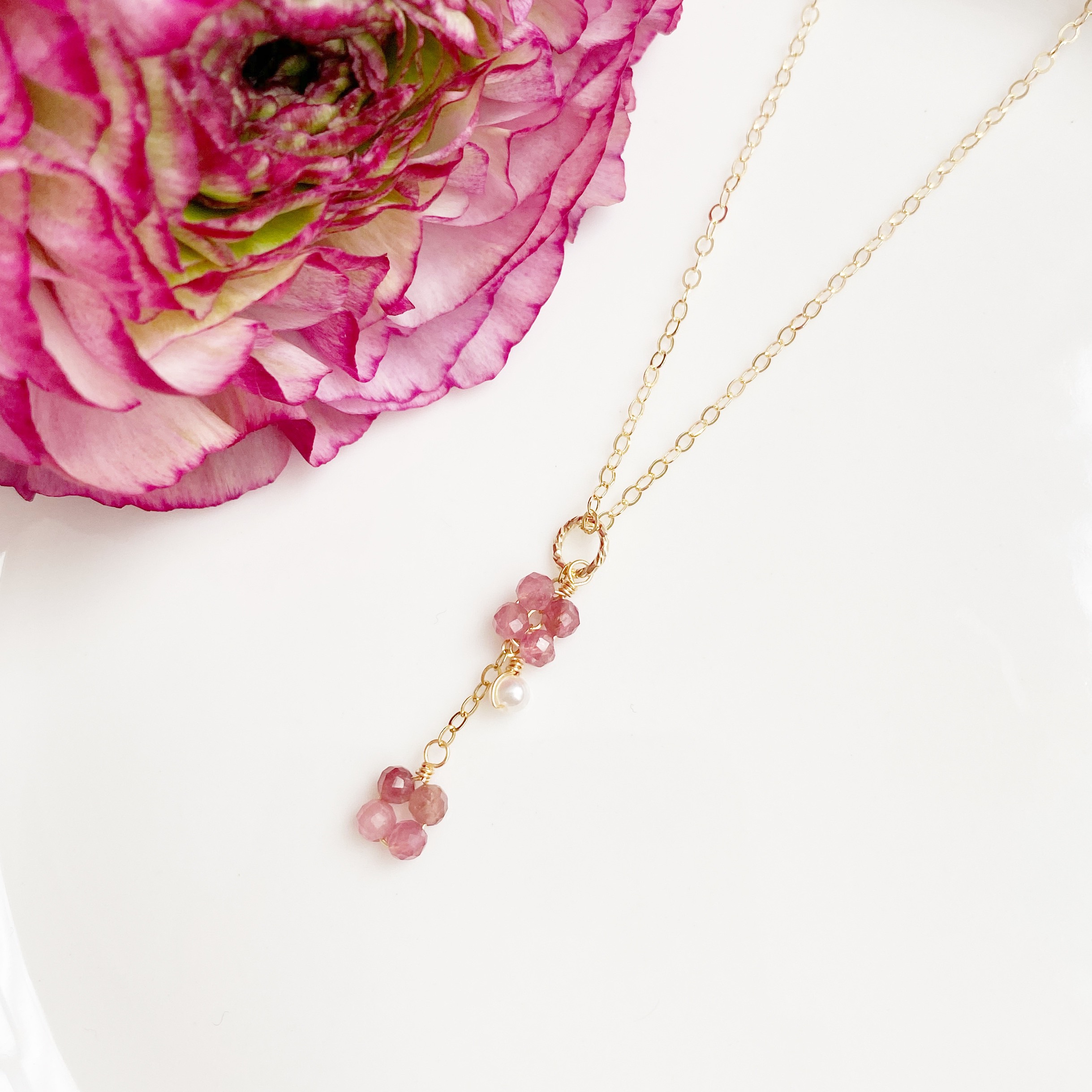 カランコエ 14KGF ピンクトルマリン ネックレス