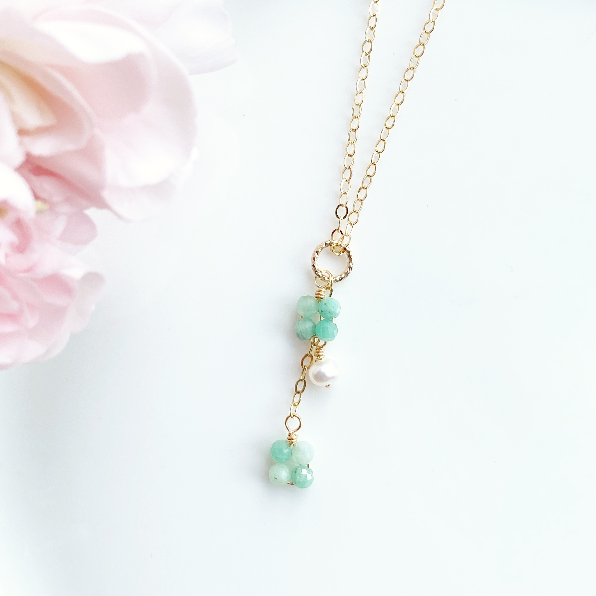 カランコエ 14KGF エメラルド ネックレス