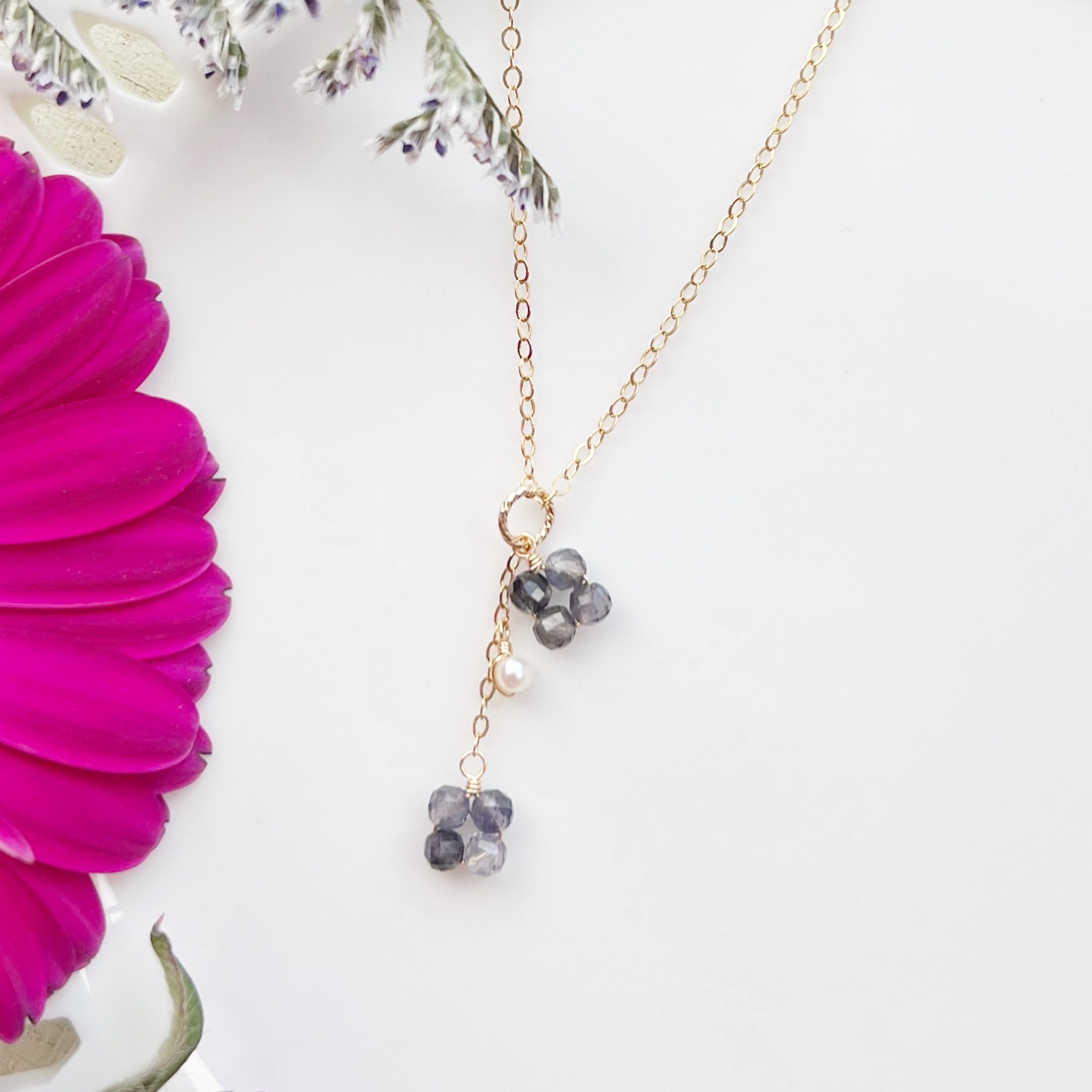 カランコエ 14KGF アイオライト ネックレス