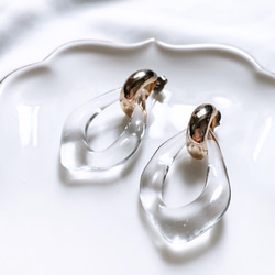 夏季透明水滴耳環/耳環⑅*॰ॱ 第1張的照片