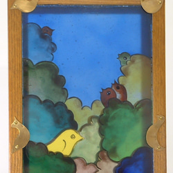 ステンドグラスオブジェ　「小鳥の森」♪ 6枚目の画像