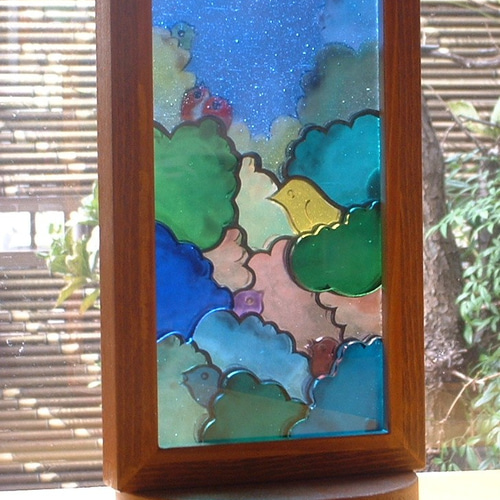 ステンドグラスオブジェ 「小鳥の森」♪ その他アート Atelier