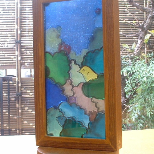 ステンドグラスオブジェ 「小鳥の森」♪ その他アート Atelier