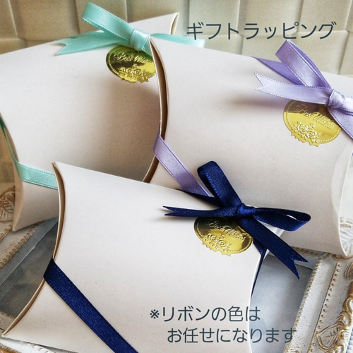 サテンリボンとパールのレジンピアス（イヤリング）＊アイボリー