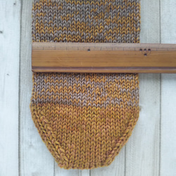あったかウールの手編み靴下(キャメルMIX)底面20.5×9.5cm『Creema限定』 3枚目の画像