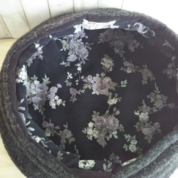 ふんわりボアのベレー帽(杢ブラック)SSサイズ『Creema限定』 4枚目の画像