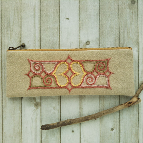 アイヌ刺繍 メガネケース【チヂリ2】 （アイヌ刺しゅう入門(カパラミプ 