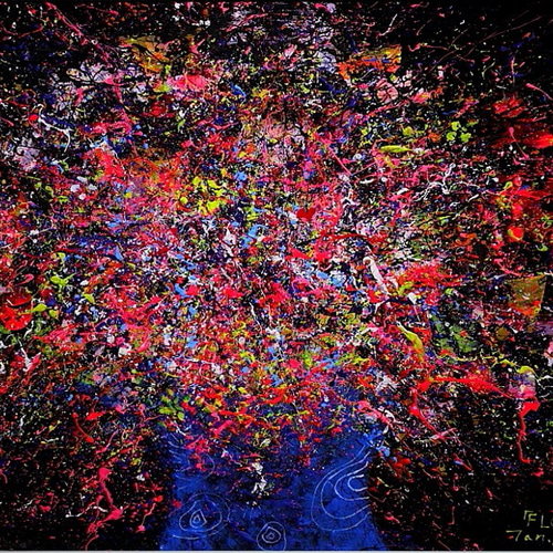 FLOWER」（抽象画風）47x37cm（アートメーター売却済み）） 絵画