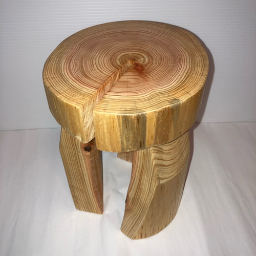 1269 檜　切り株　丸太　スツール　チェア　丸太椅子　磨き丸太　インテリア 檜磨き丸太椅子 25 1269 檜 切り株 丸太 スツール チェア 丸太椅子