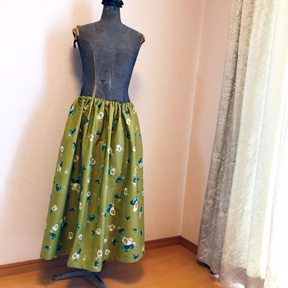 アボカドのギャザースカート 1枚目の画像