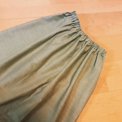 リネンギャザースカート(アースカラー) 1枚目の画像