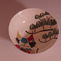 クレヨン画風「和柄猫鉢」 1枚目の画像