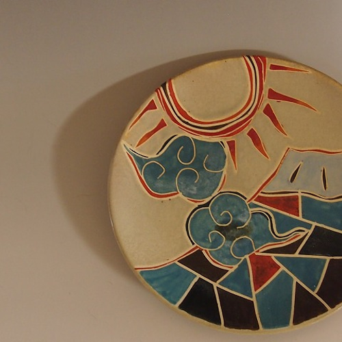 琳派 富士山と太陽のお皿 中皿 kaco 通販 430916｜Creema(クリーマ)