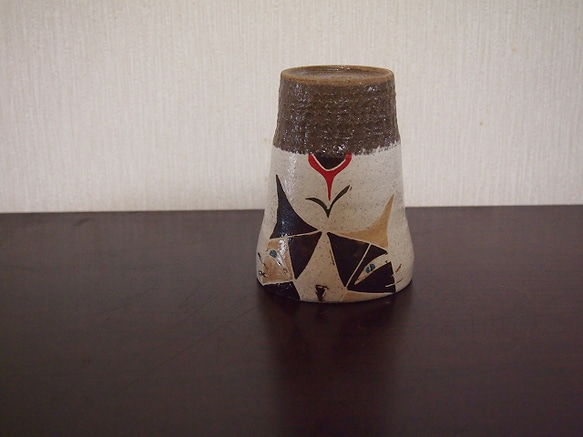 クレヨン画風　花咲く猫フリーカップ 4枚目の画像
