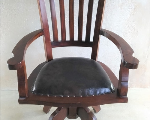 アンティーク調 回転 アームチェア 書斎椅子 無垢材 椅子（チェアー