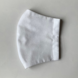 セール！【送料無料】手作り立体布マスク シンプルな白の夏マスク フィルターポケット付き 2枚目の画像