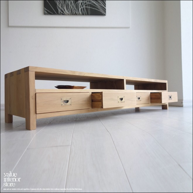 紫檀 唐木家具 無垢材 センターテーブル 引き出しローボードTV