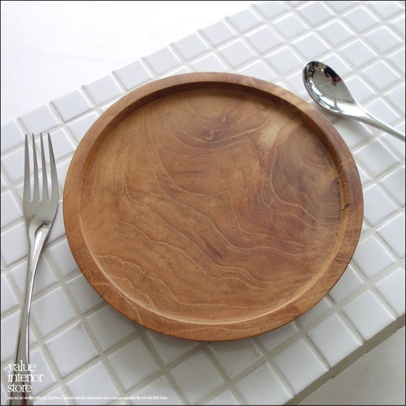 無垢材 サークルプレート20cm 木皿 ディッシュ 木の食器 パンプレート 中皿 ウッドディッシュ 木の皿 和食器 1枚目の画像
