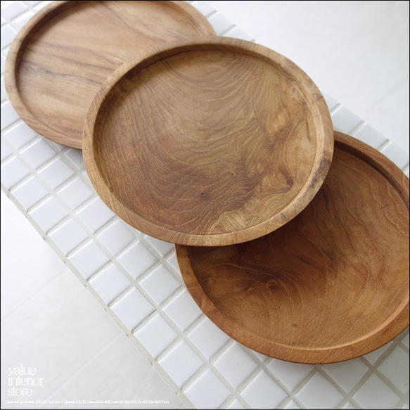 無垢材 サークルプレート20cm 木皿 ディッシュ 木の食器 パンプレート 中皿 ウッドディッシュ 木の皿 和食器 5枚目の画像