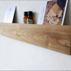 チーク総無垢材 ウォールシェルフ44/N 壁掛収納 飾り棚 ラック